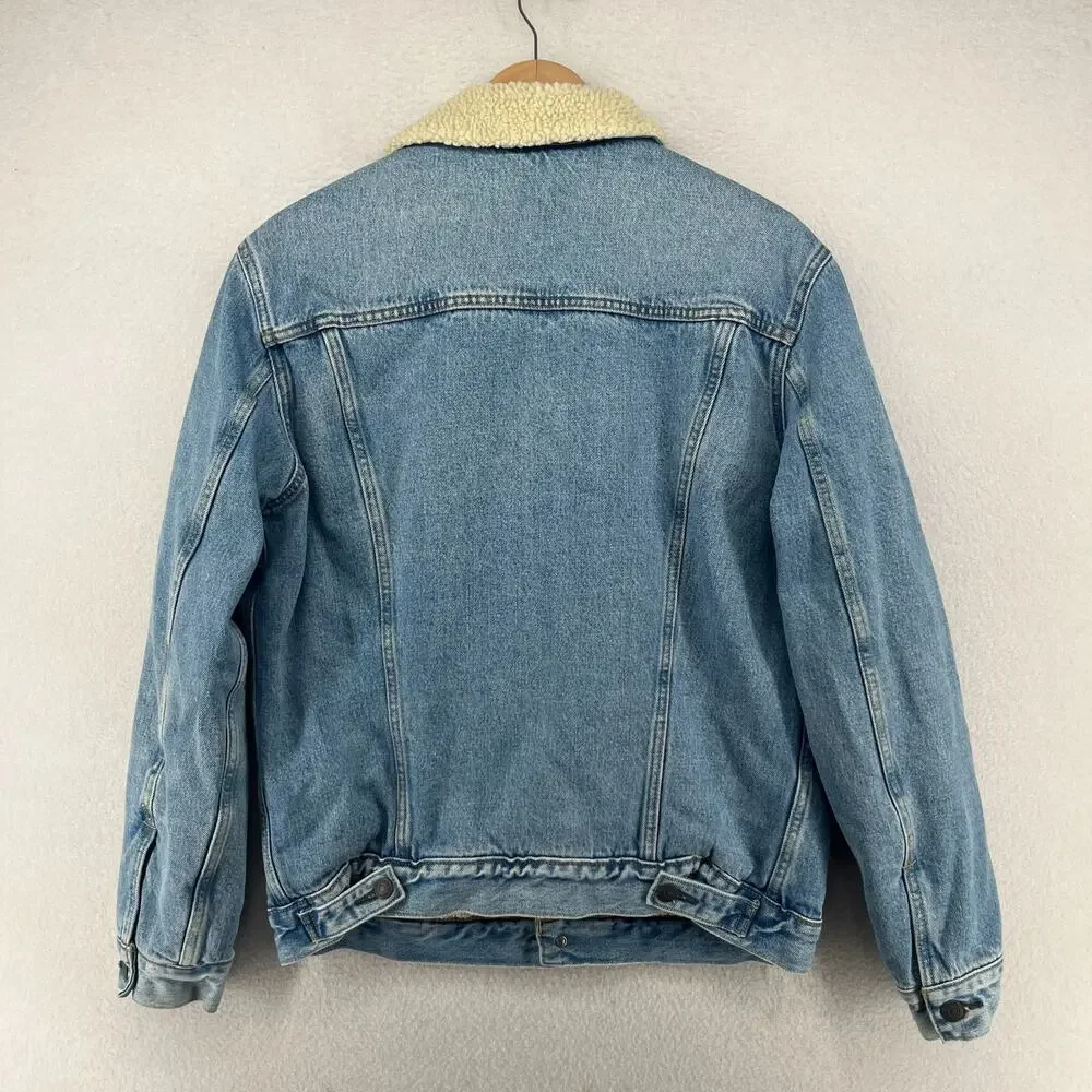 Levi's Light Blue Denim Sherpa Collar Jacket - Picture 2 of 16